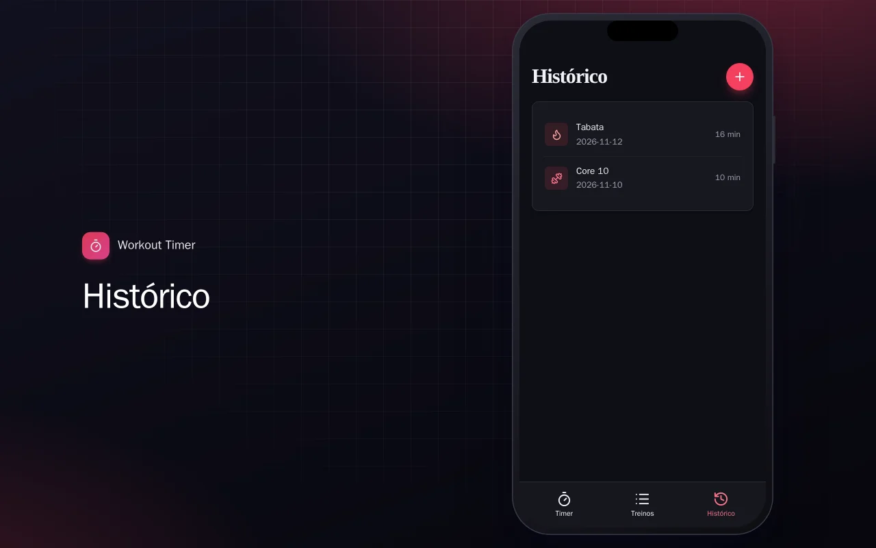 Timer de treino (Flutter): a tela Histórico