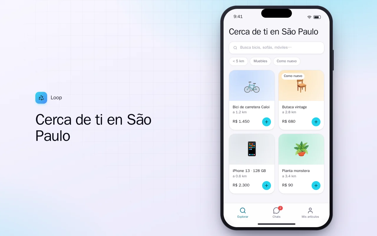 Mercado de segunda mano: la pantalla Cerca de ti en São Paulo