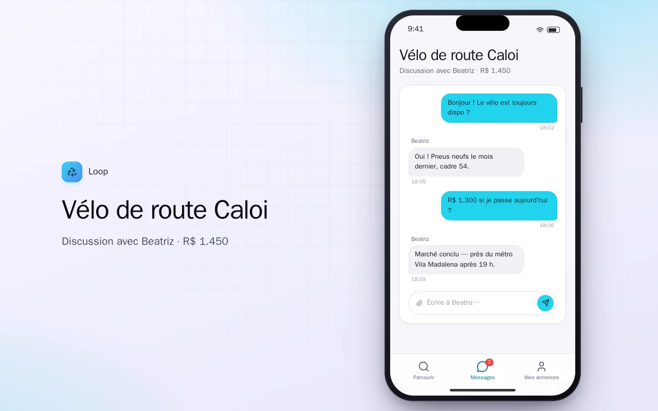 Marketplace de seconde main : l’écran Vélo de route Caloi