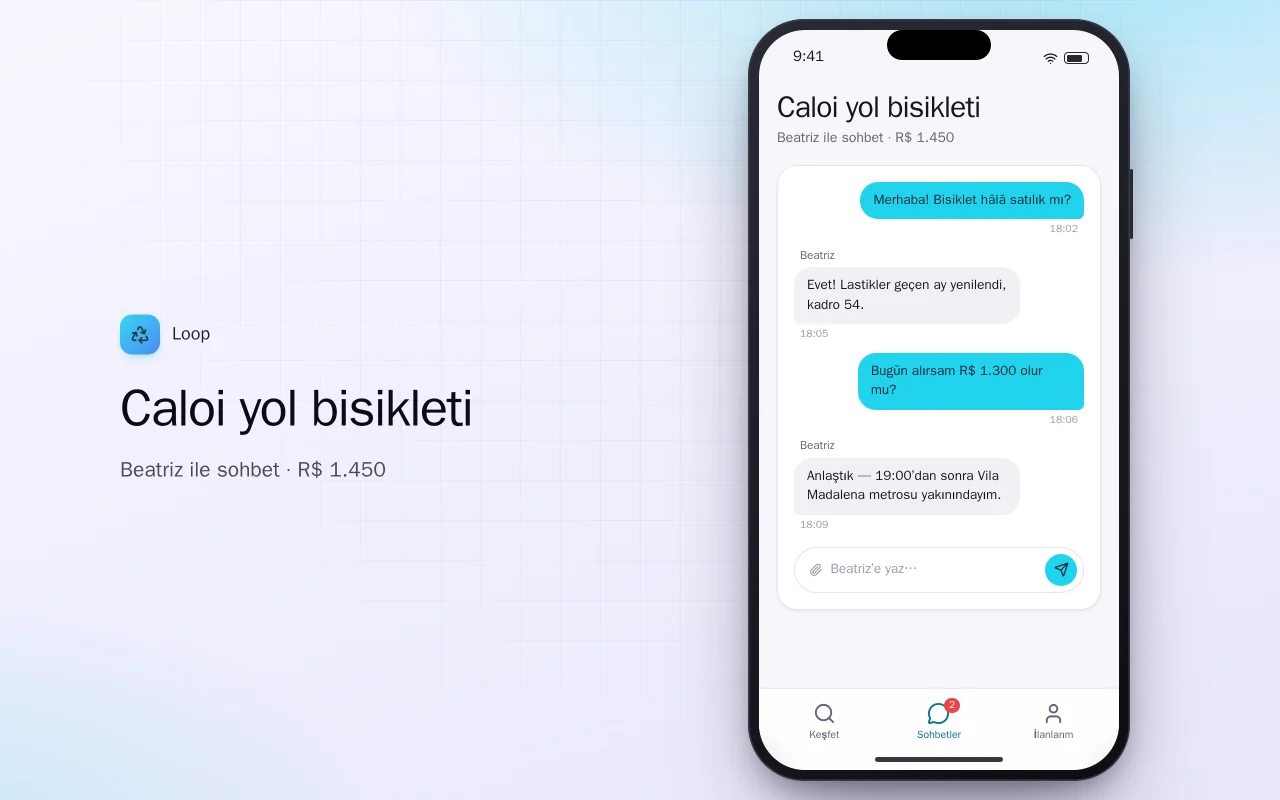 İkinci el pazaryeri: Caloi yol bisikleti ekranı