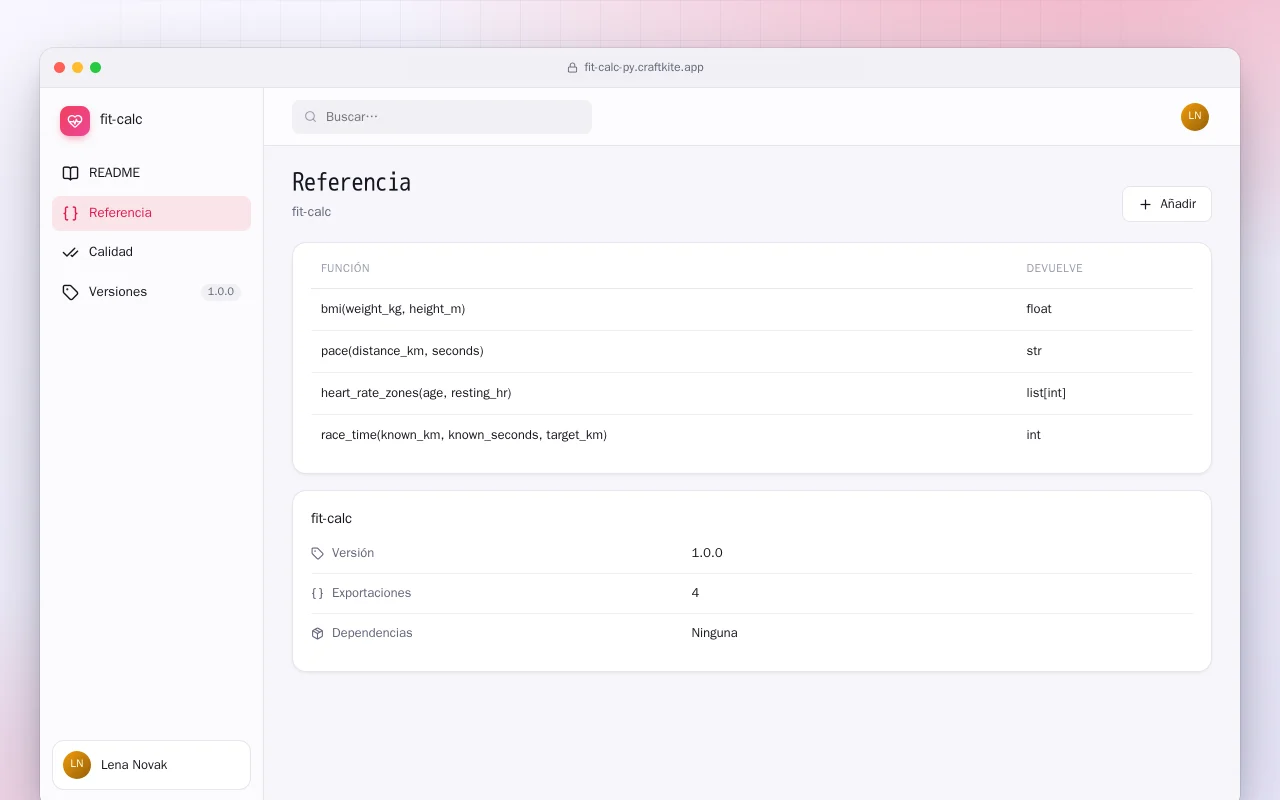 Fit Calc (Python): la pantalla Referencia
