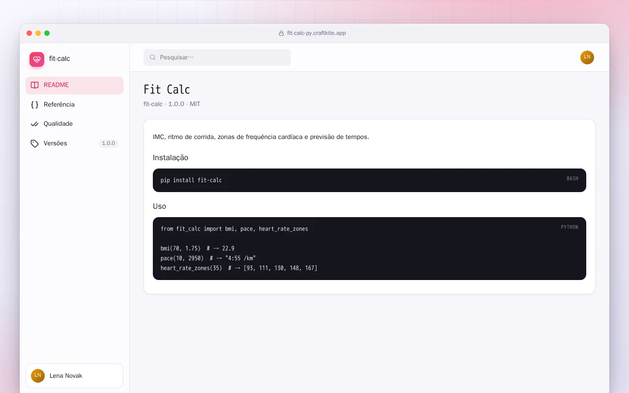Fit Calc (Python): a tela Fit Calc