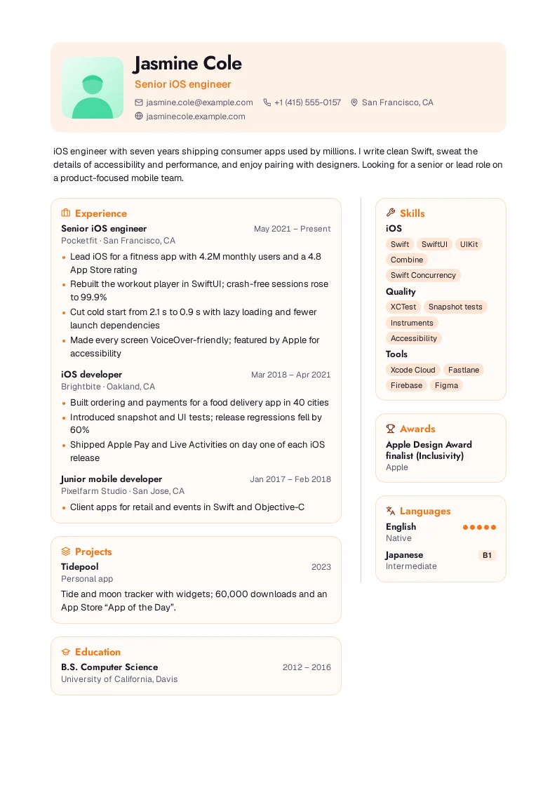 Screenshot of Swift