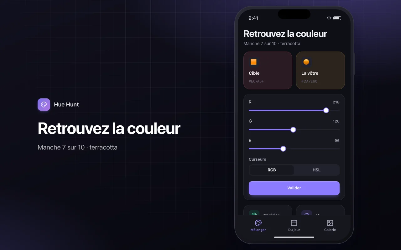 Mélange de couleurs : l’écran Retrouvez la couleur