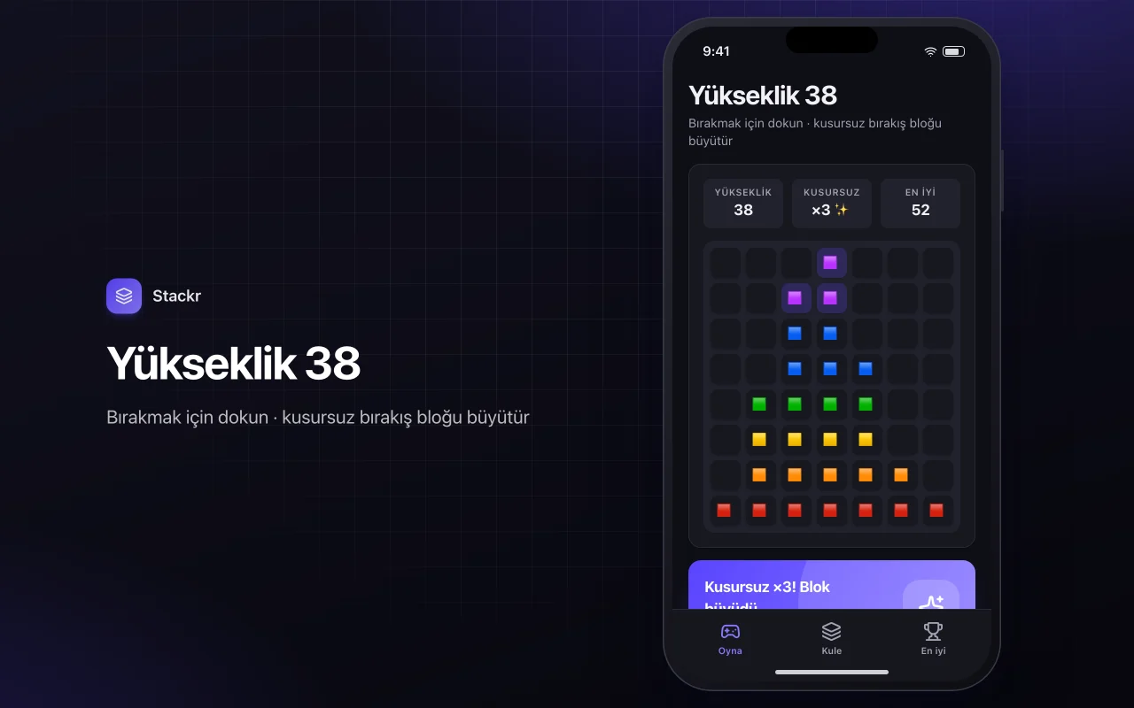 Kule yığma: Yükseklik 38 ekranı