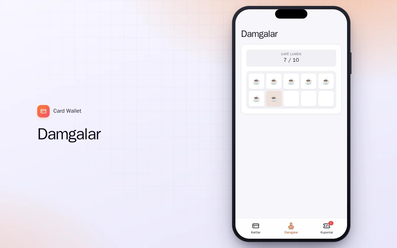 Sadakat Kartı Cüzdanı (Flutter): Damgalar ekranı