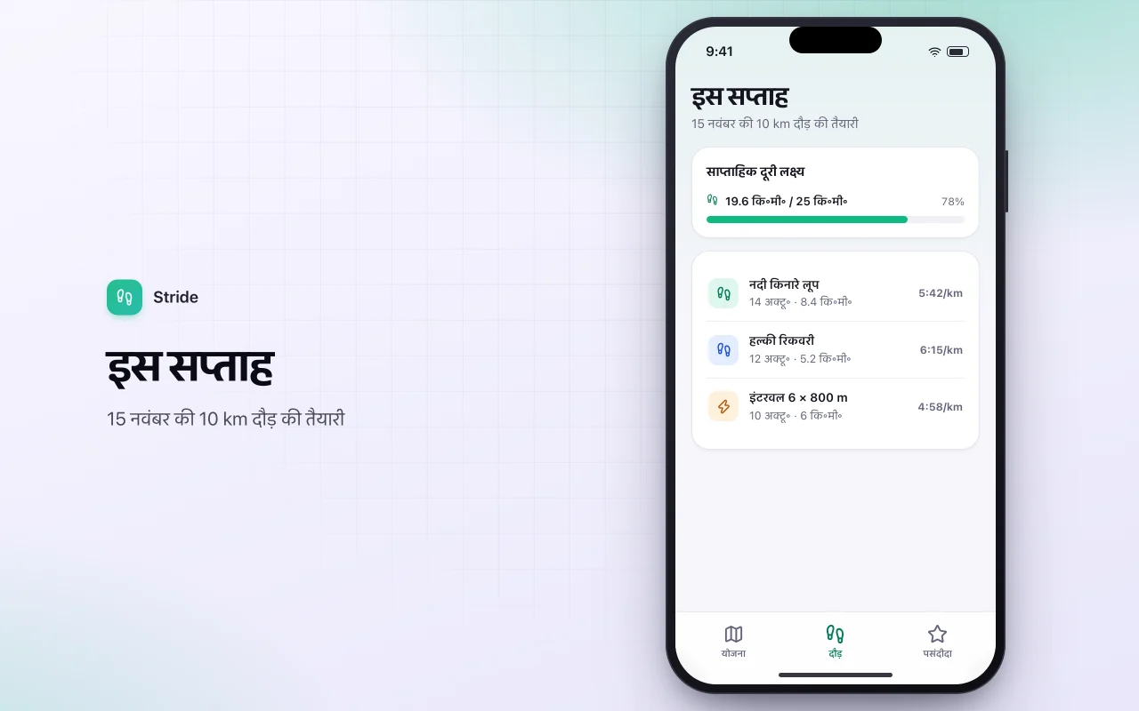 रनिंग और वॉकिंग रूट लॉग: इस सप्ताह स्क्रीन