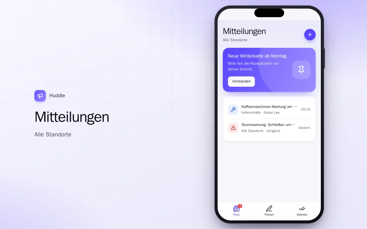 Team-Mitteilungen: der Bildschirm „Mitteilungen“