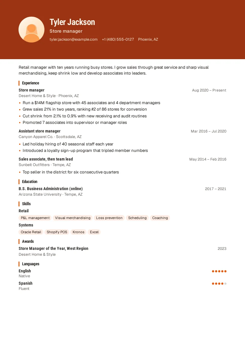 Screenshot of Storefront