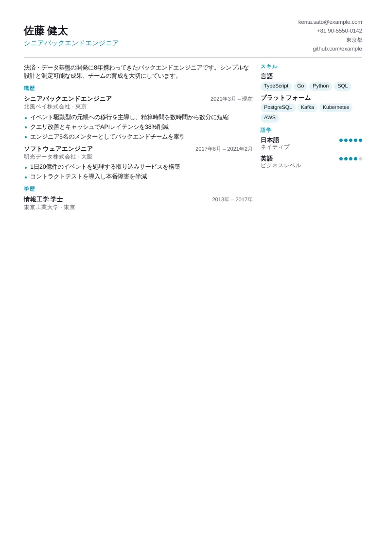 エンジニア のスクリーンショット