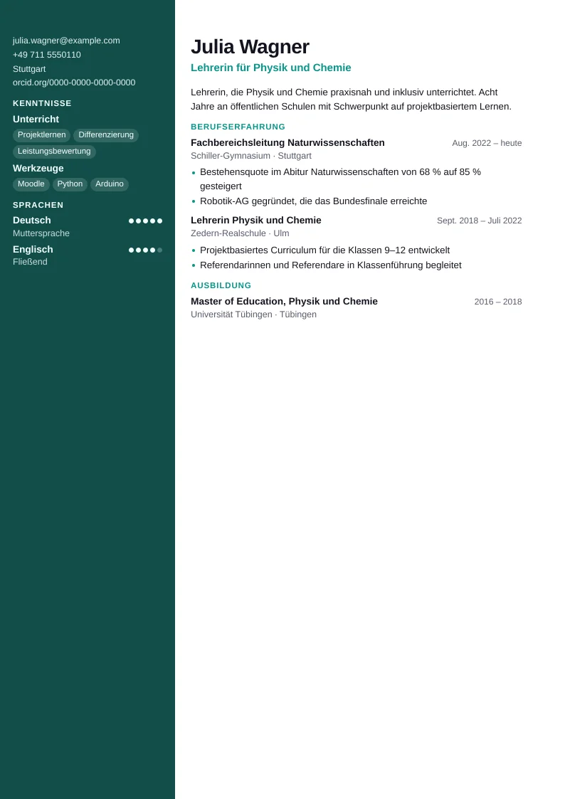 Screenshot von Lehrkraft