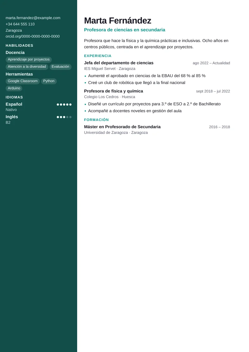 Captura de Docente