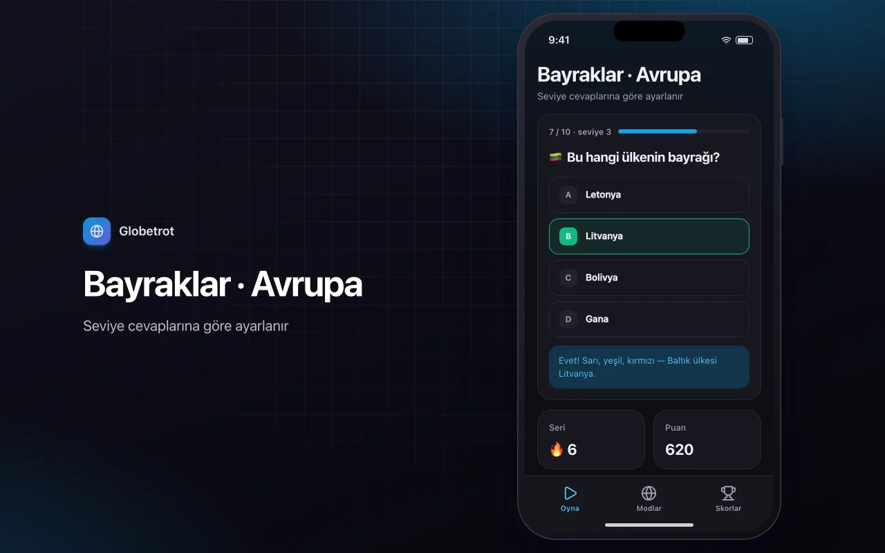 Coğrafya kâşifi: Bayraklar · Avrupa ekranı