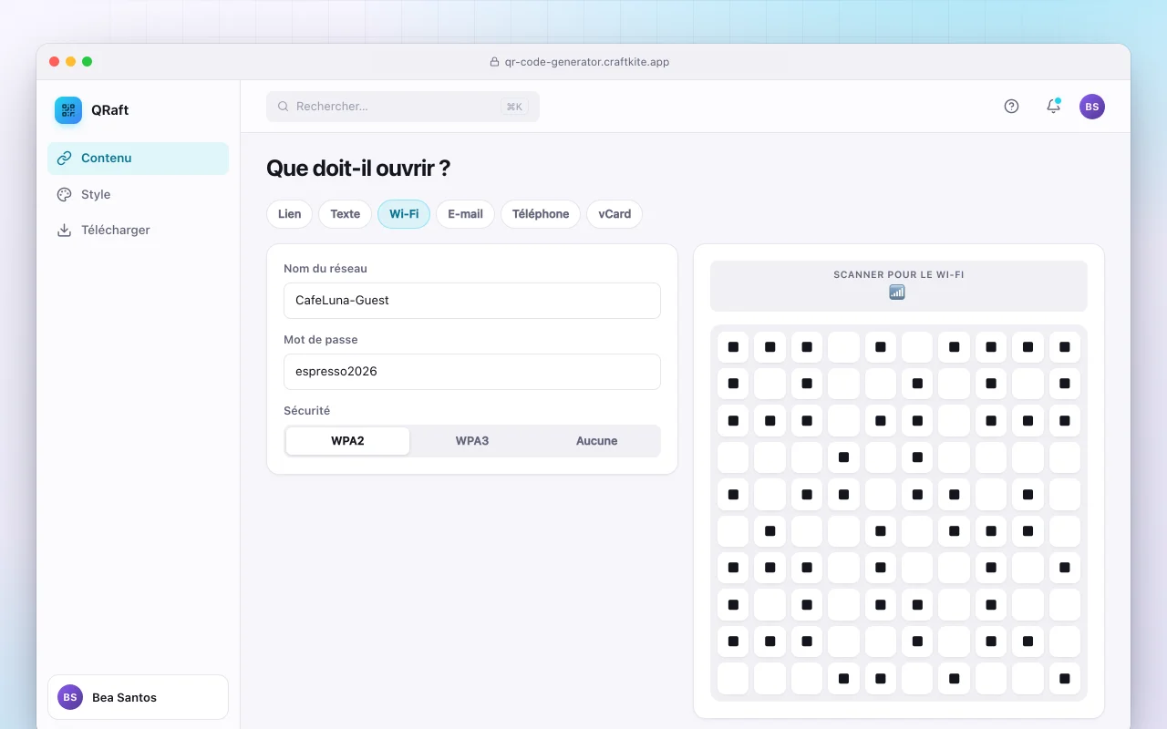 Générateur de codes QR : l’écran Que doit-il ouvrir ?