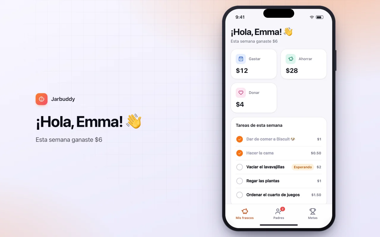 Paga semanal y tareas infantiles: la pantalla ¡Hola, Emma! 👋