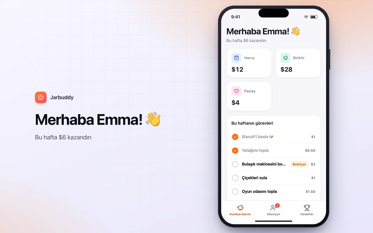 Çocuk harçlığı ve ev işleri: Merhaba Emma! 👋 ekranı