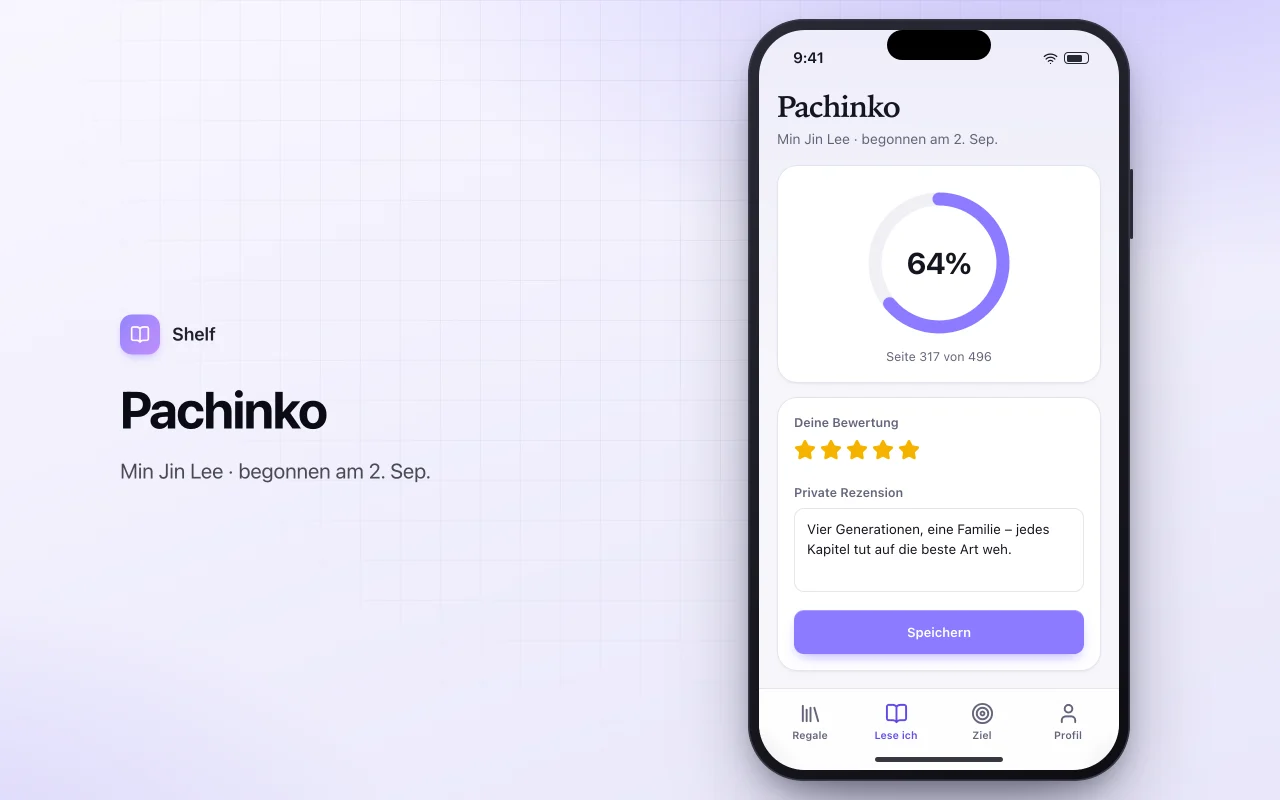 Leseliste-Tracker: der Bildschirm „Pachinko“