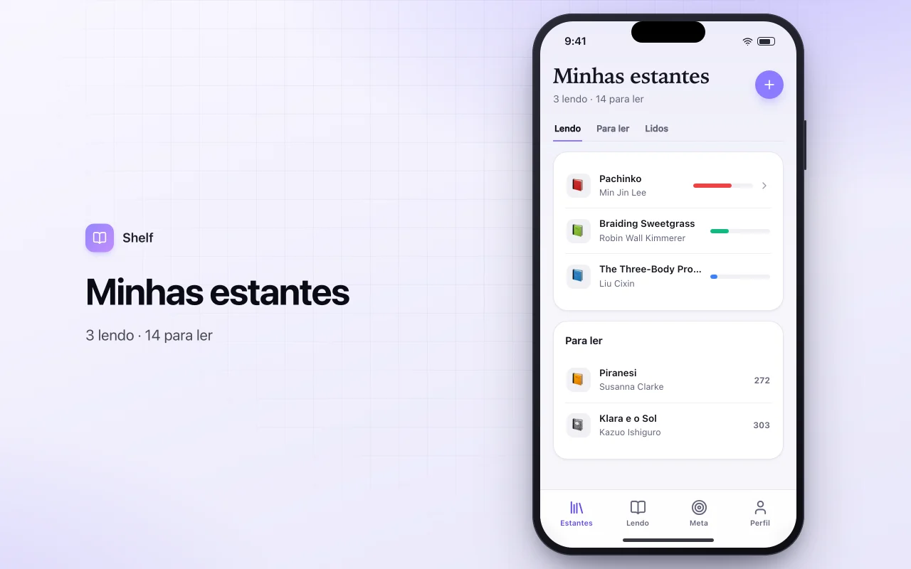 Lista de leitura: a tela Minhas estantes