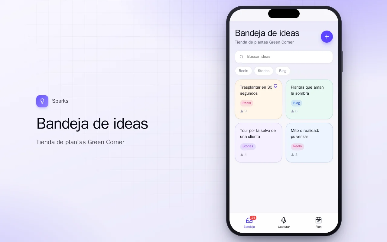 Bandeja de ideas de contenido: la pantalla Bandeja de ideas