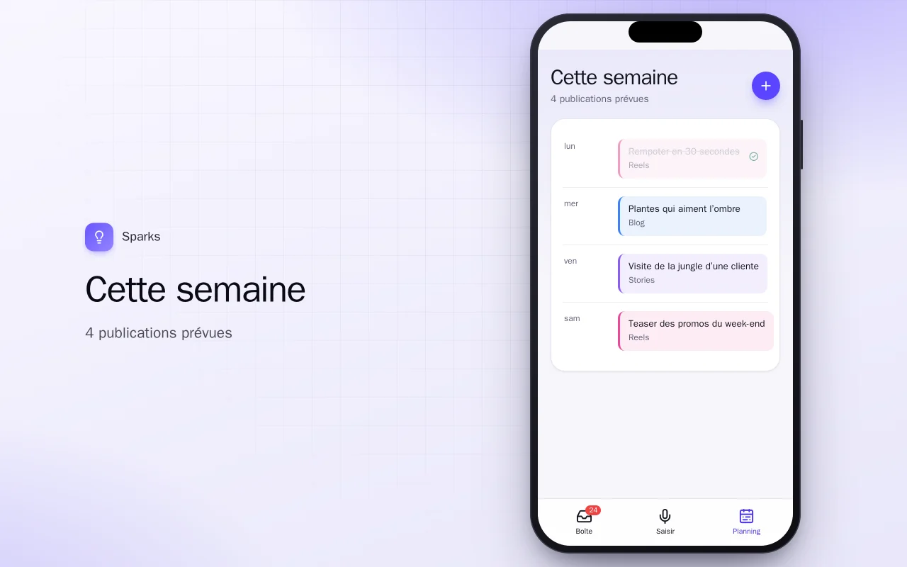 Boîte à idées de contenu : l’écran Cette semaine