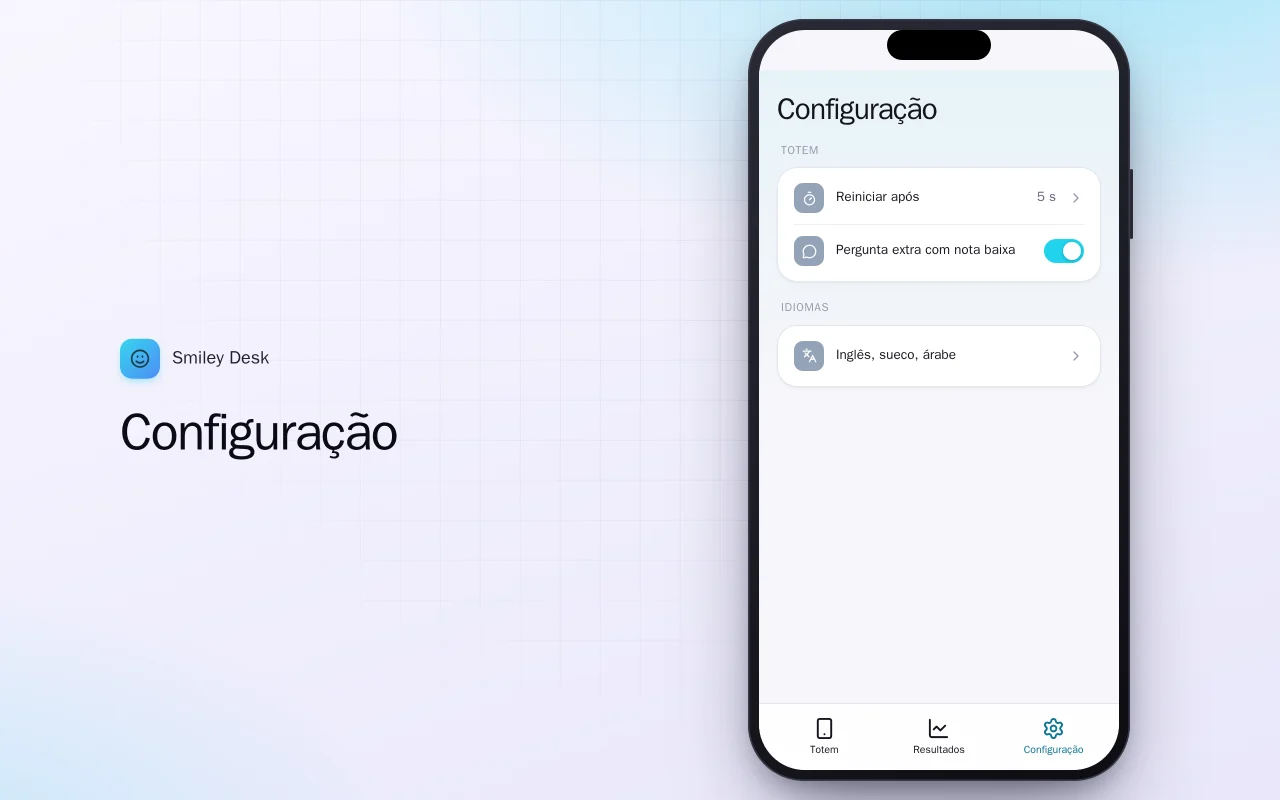 Totem de pesquisa: a tela Configuração