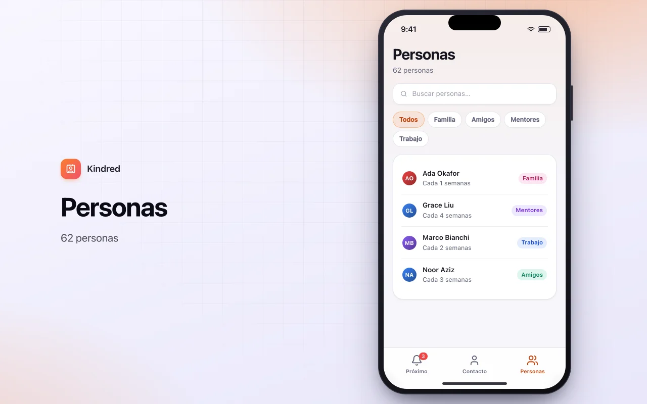 CRM personal: la pantalla Personas