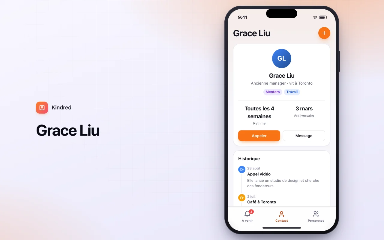 CRM personnel : l’écran Grace Liu