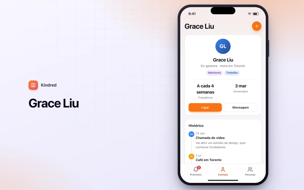 CRM pessoal: a tela Grace Liu