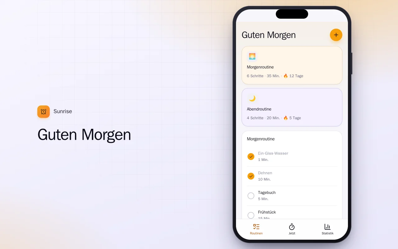 Tagesroutinen-Planer: der Bildschirm „Guten Morgen“