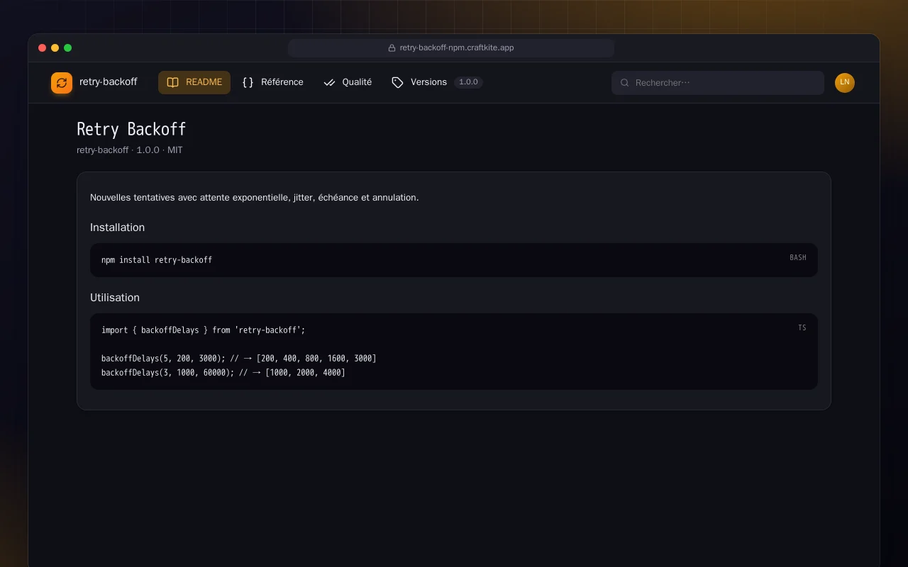 Retry Backoff (TypeScript) : l’écran Retry Backoff