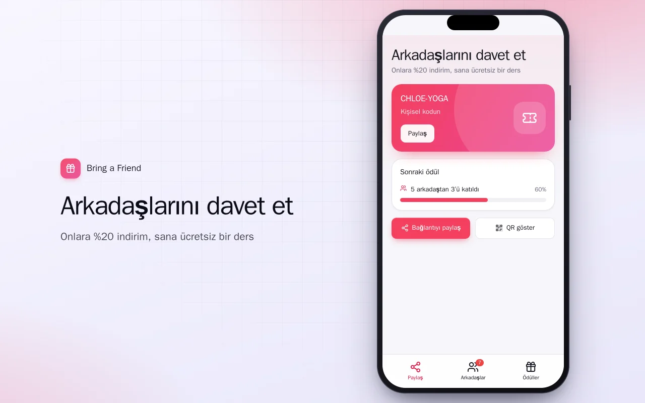 Tavsiye ödülleri: Arkadaşlarını davet et ekranı