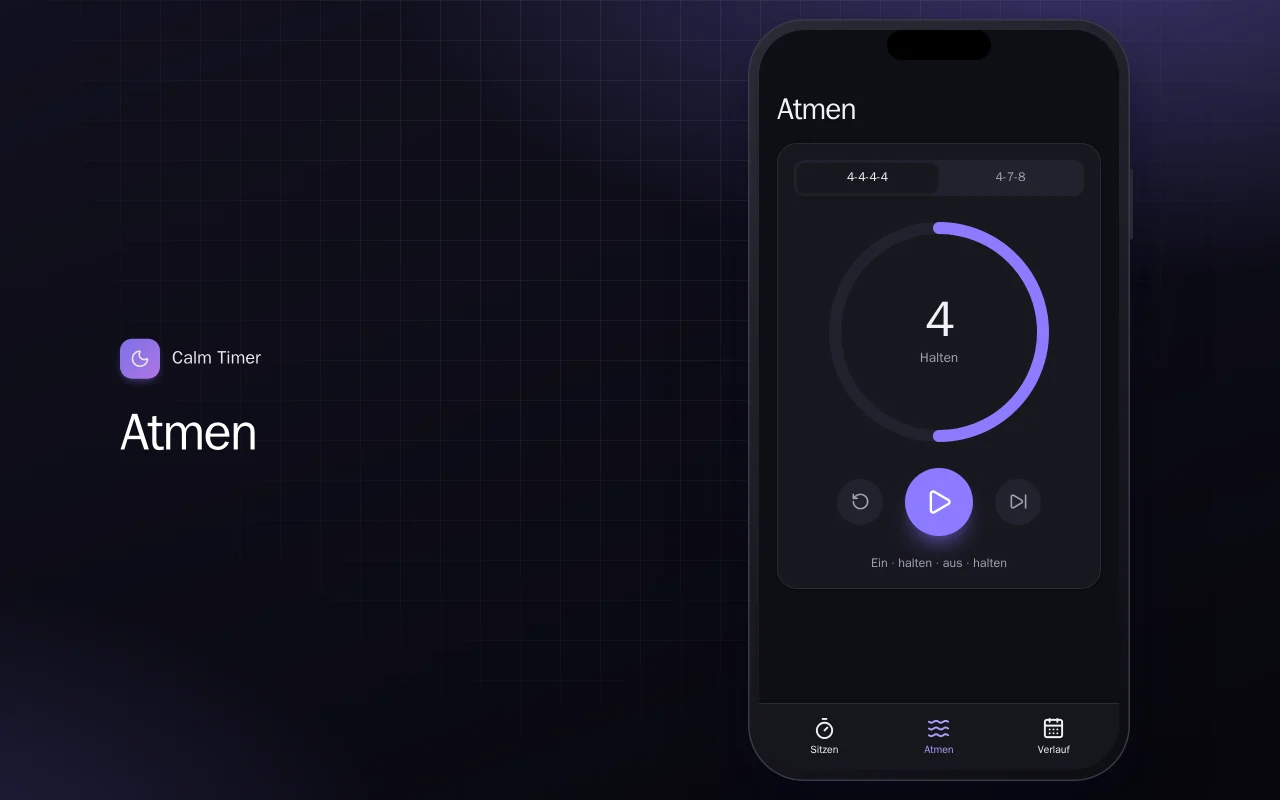 Calm Timer (Flutter): der Bildschirm „Atmen“