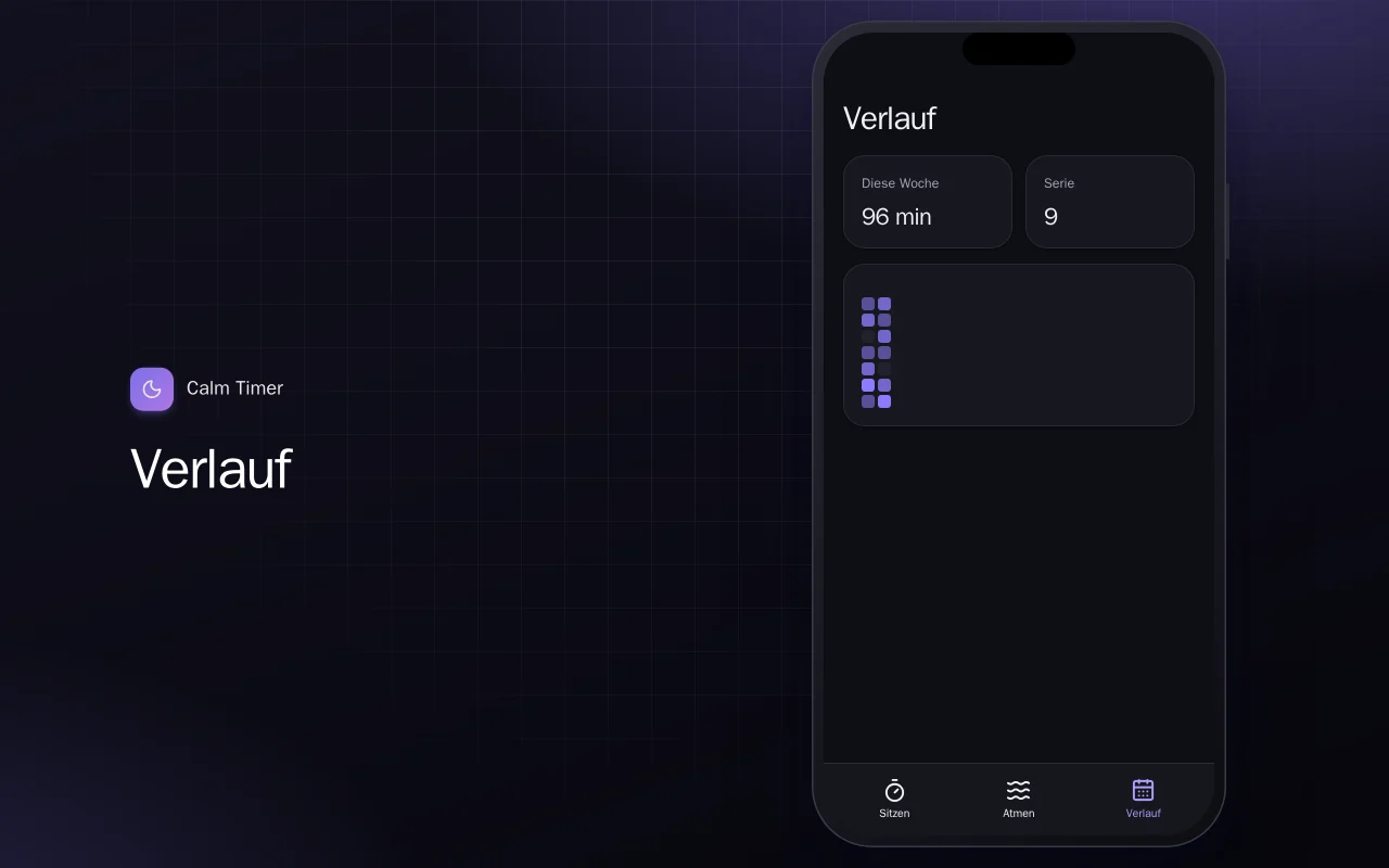 Calm Timer (Flutter): der Bildschirm „Verlauf“