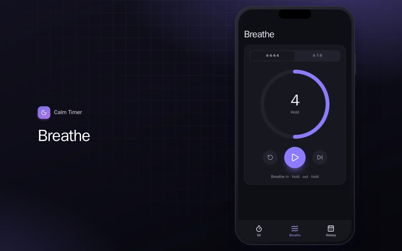 Calm Timer (Flutter): the Breathe screen