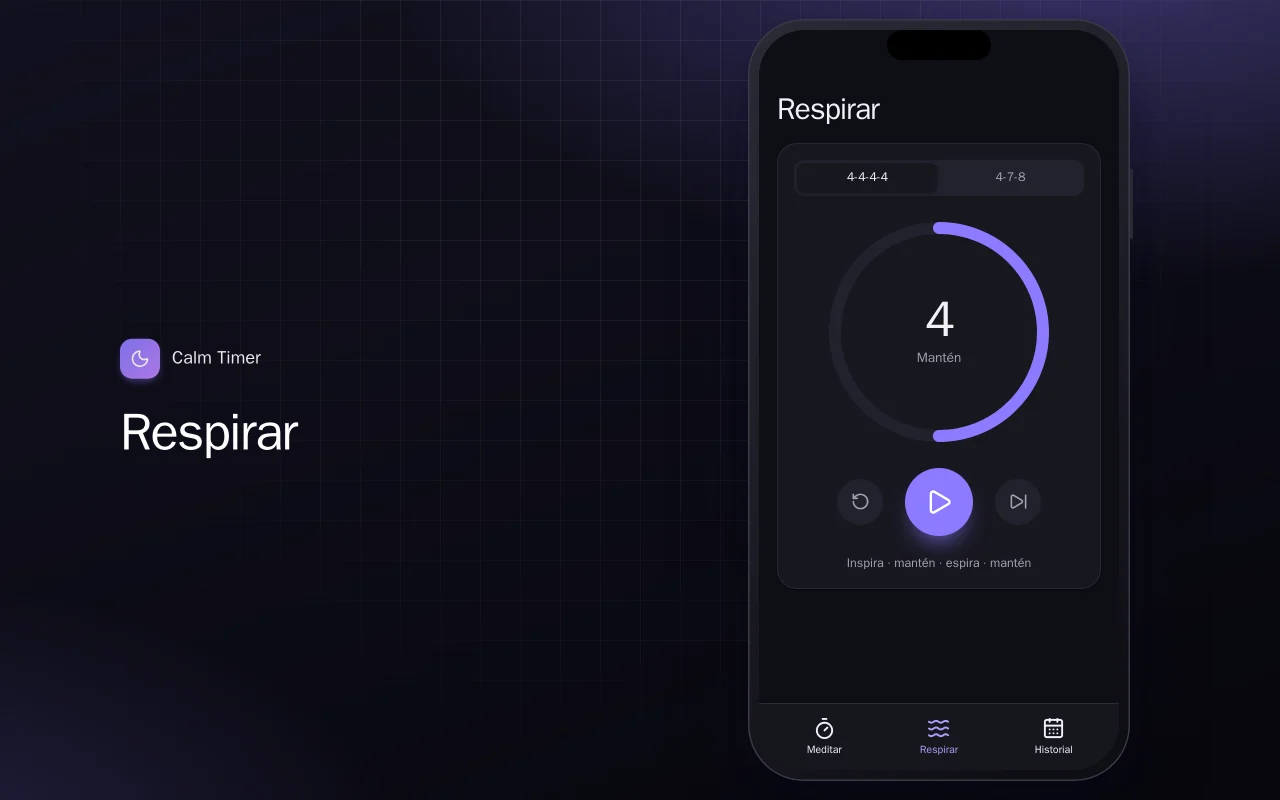 Calm Timer (Flutter): la pantalla Respirar