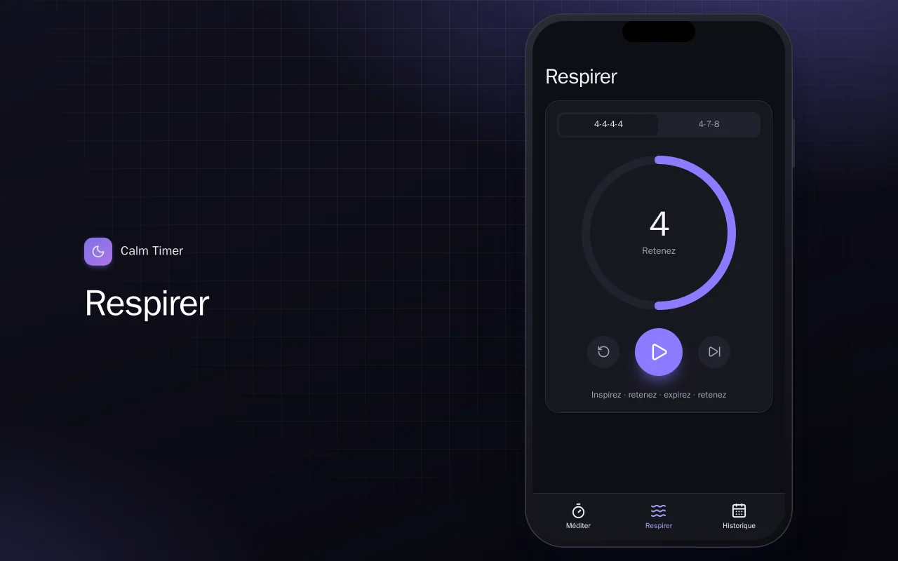 Calm Timer (Flutter) : l’écran Respirer