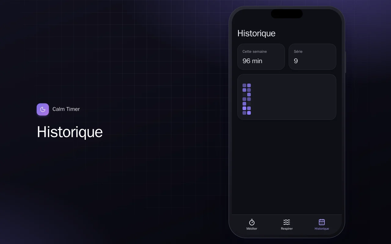 Calm Timer (Flutter) : l’écran Historique