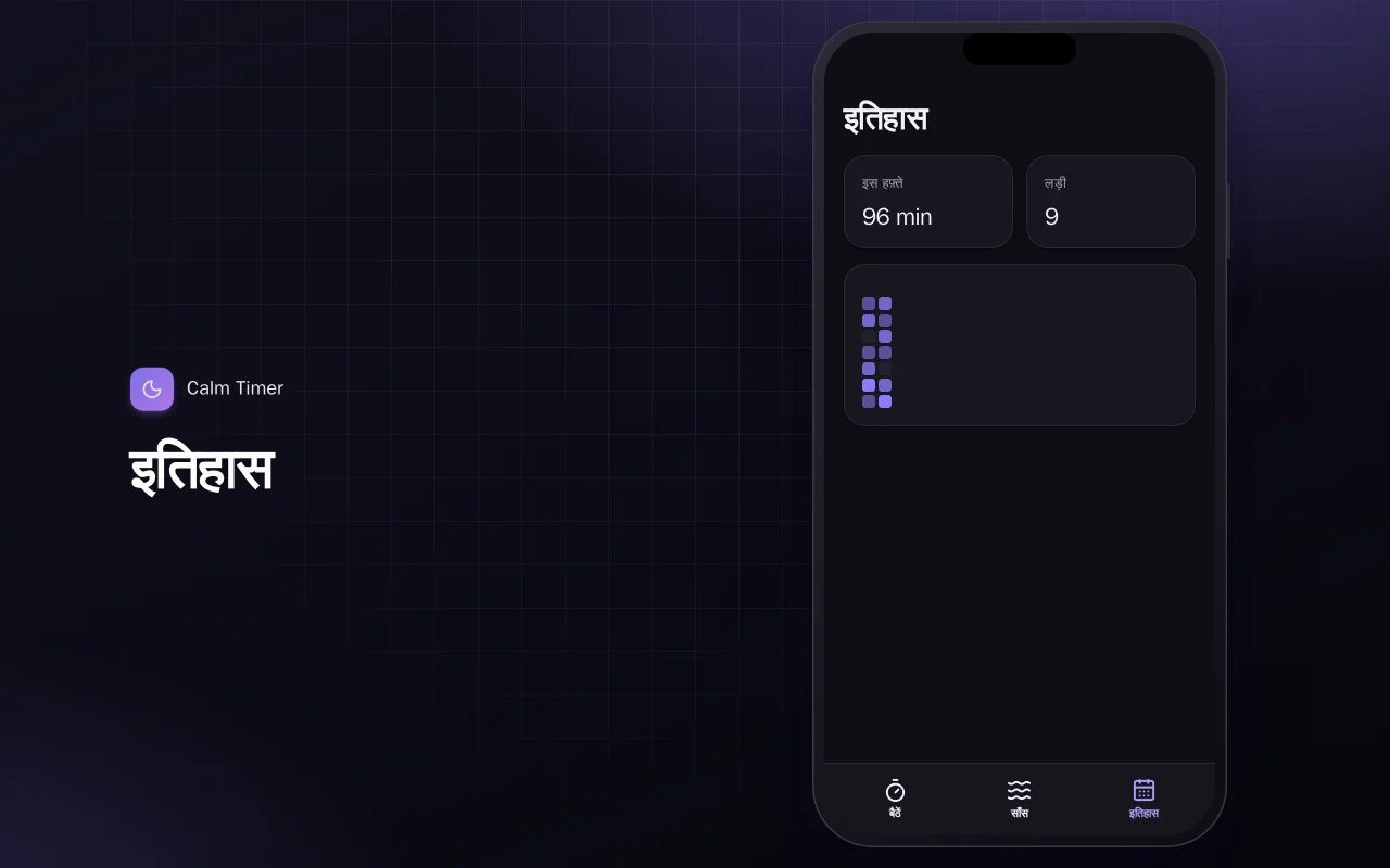 Calm Timer (Flutter): इतिहास स्क्रीन