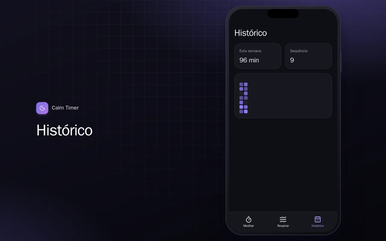 Calm Timer (Flutter): a tela Histórico