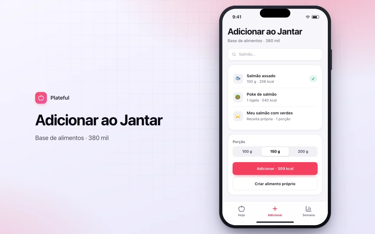 Diário alimentar e controle de macros: a tela Adicionar ao Jantar