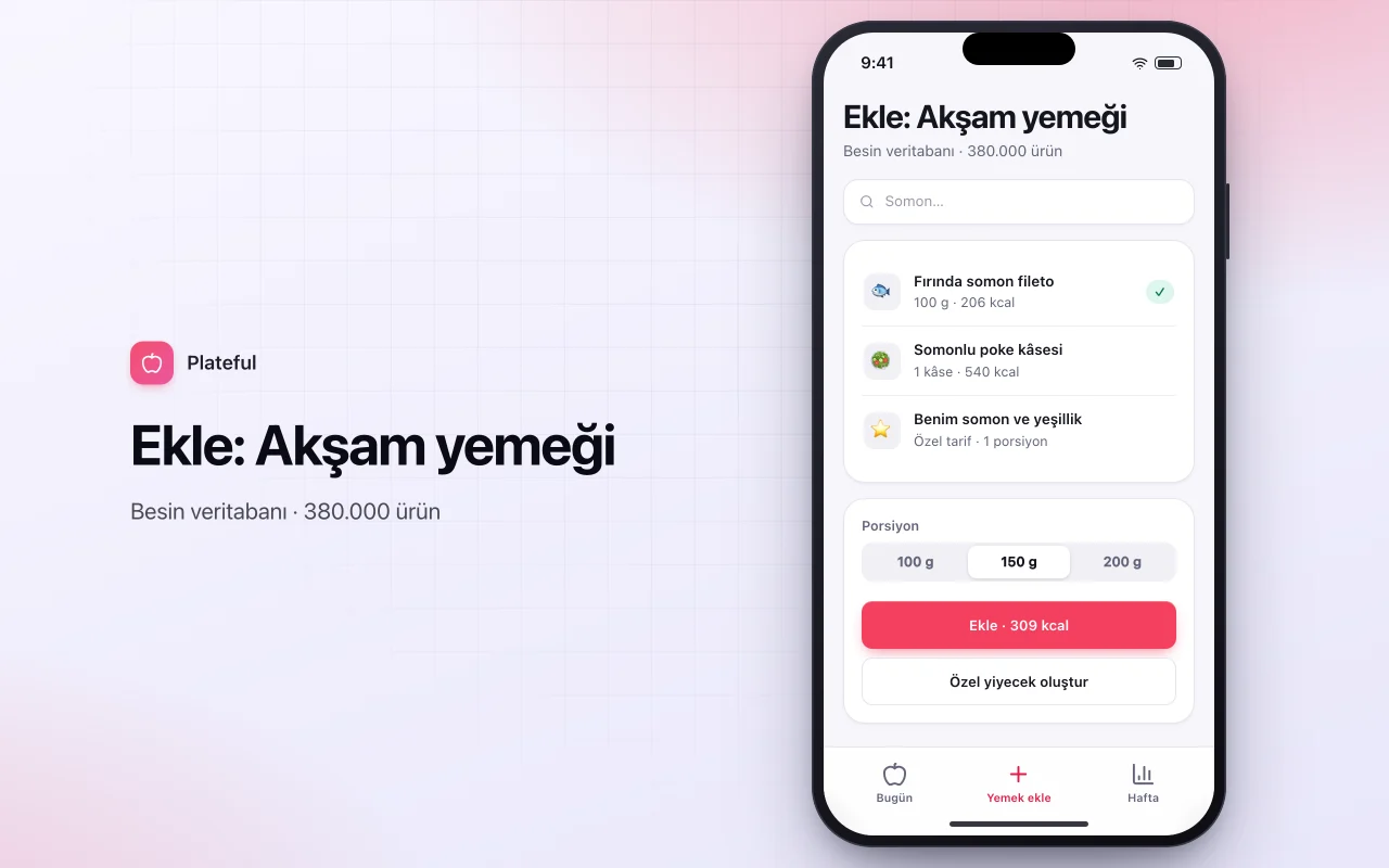 Yemek günlüğü ve makro takipçisi: Ekle: Akşam yemeği ekranı