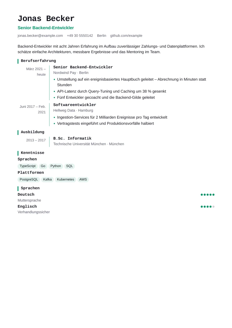 Screenshot von Developer