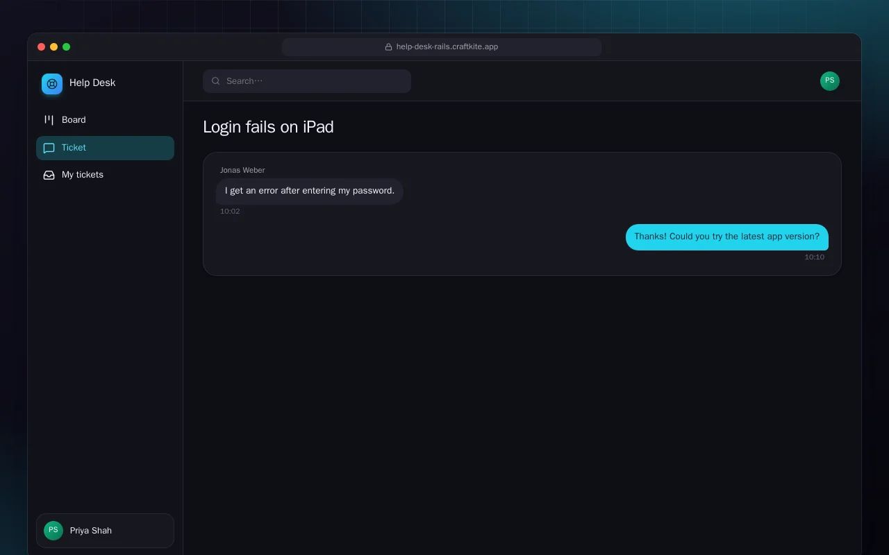 Help Desk (Rails): the Login fails on iPad screen