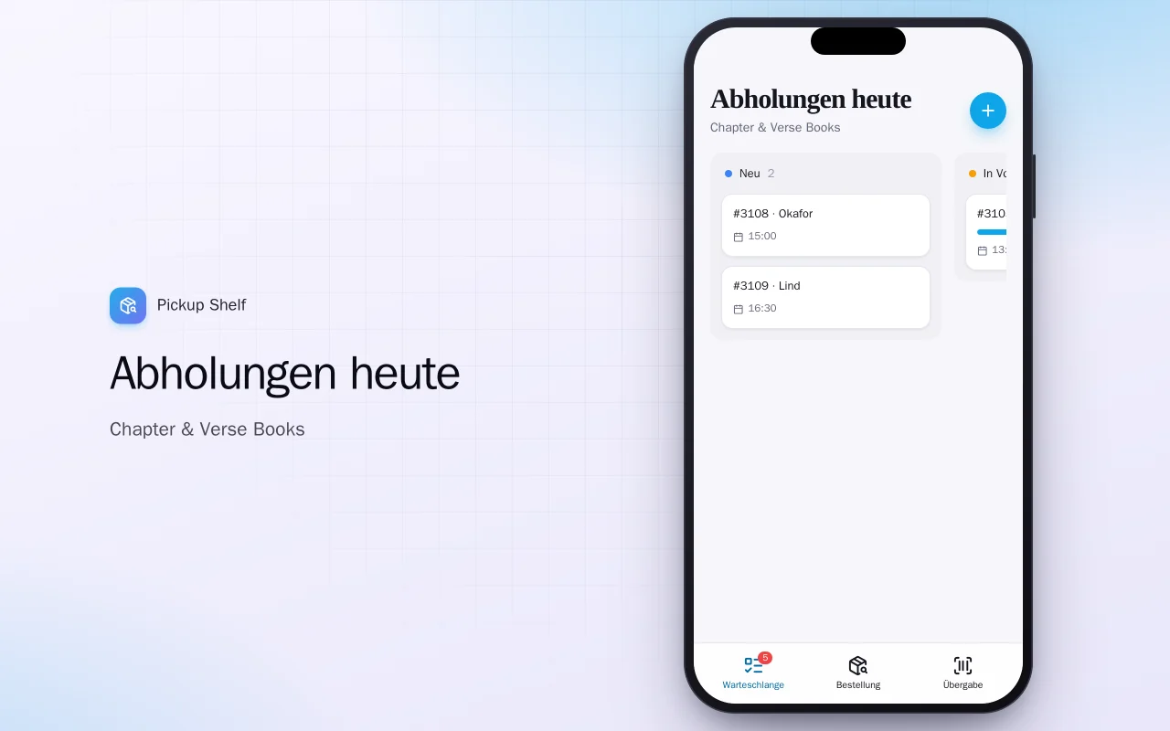Click & Collect: der Bildschirm „Abholungen heute“