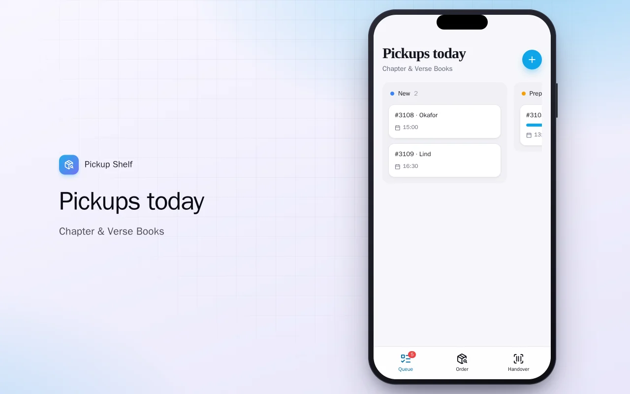 Click and collect: the Pickups today screen