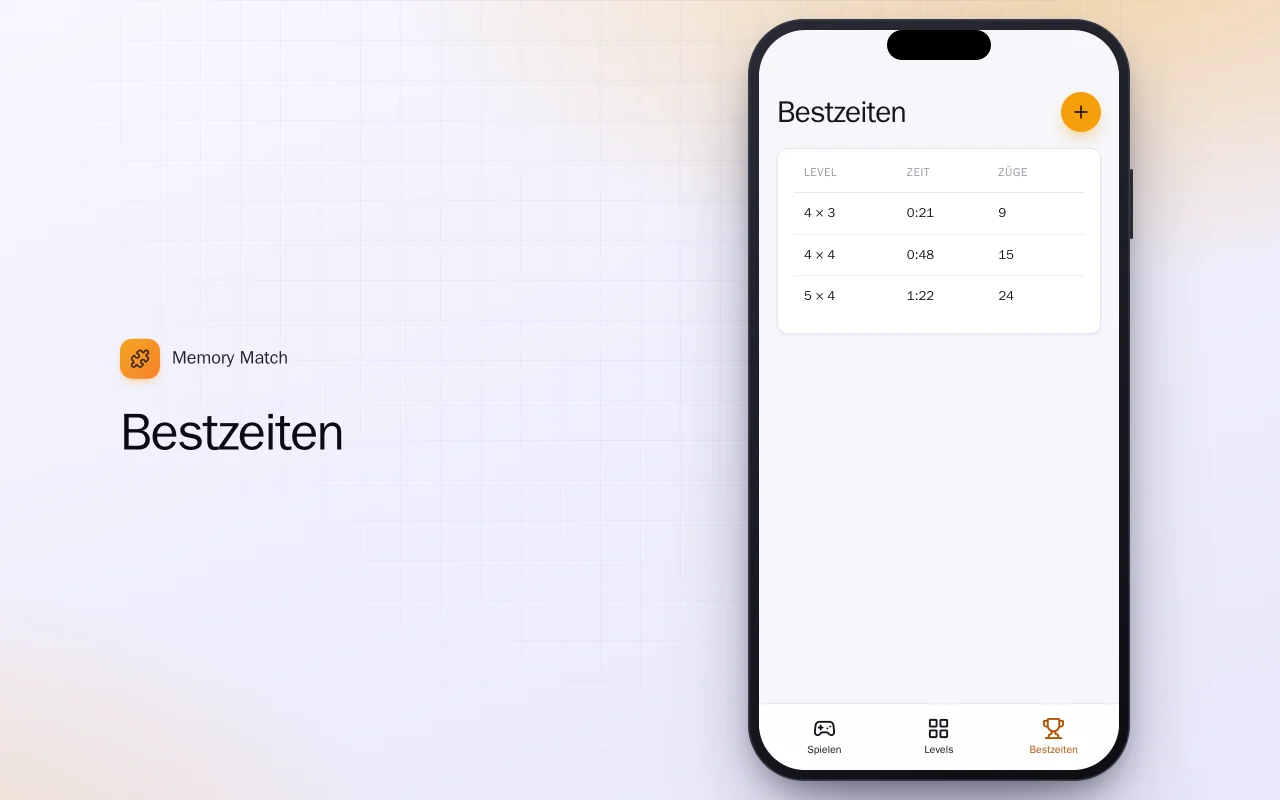 Memo-Spiel (Flutter): der Bildschirm „Bestzeiten“