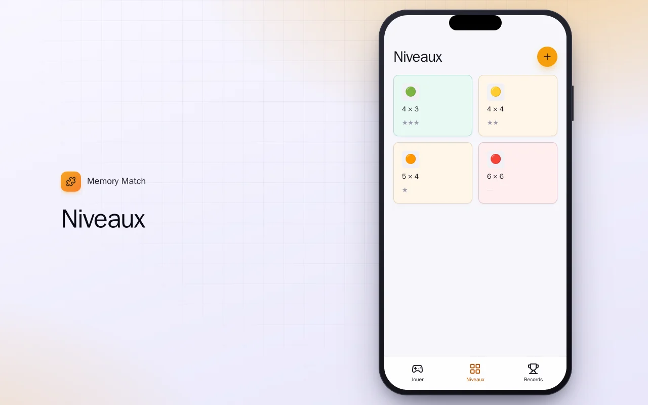 Jeu de mémoire (Flutter) : l’écran Niveaux