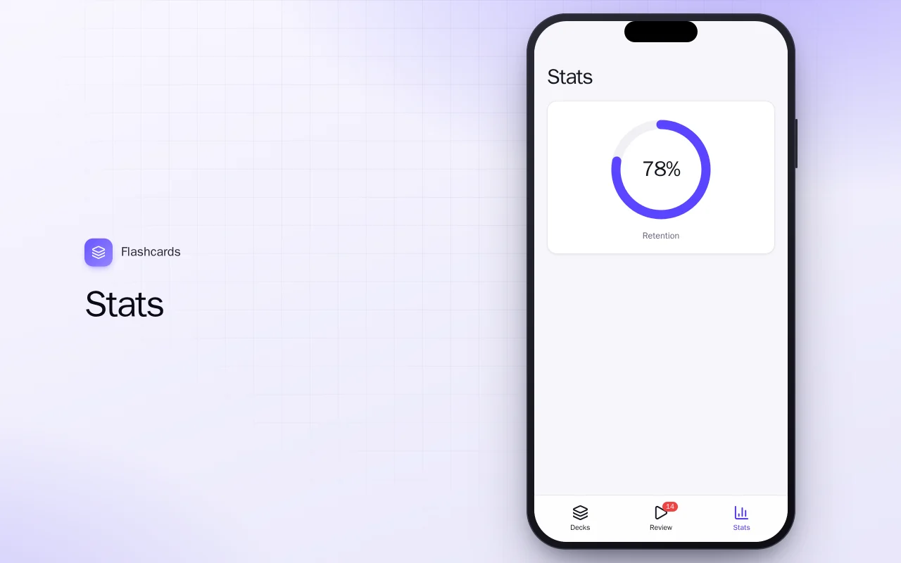 Language Flashcards (Flutter): the Stats screen