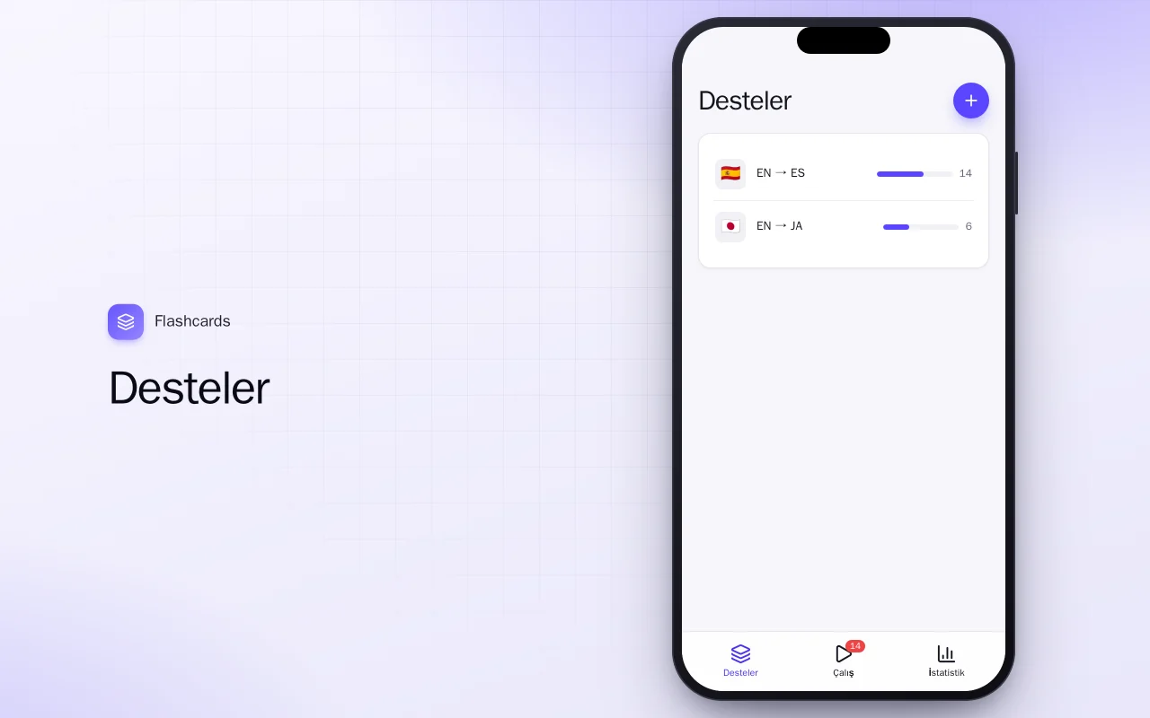 Dil Kartları (Flutter): Desteler ekranı