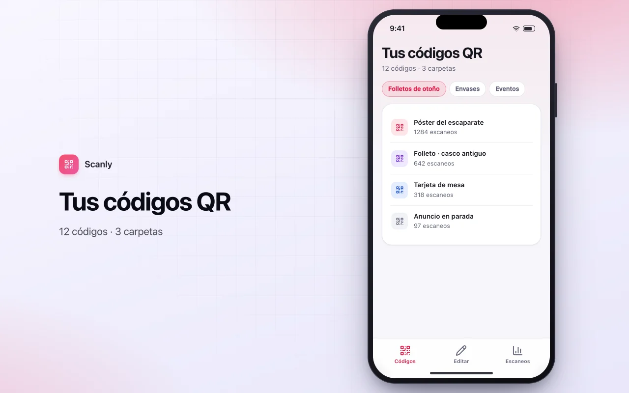 Gestor de campañas con QR: la pantalla Tus códigos QR